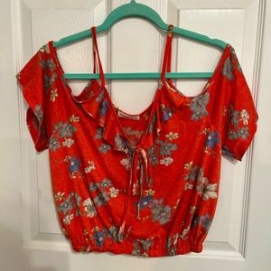 Floral orange blouse